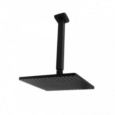 9” Square Black Rainfall Shower Head